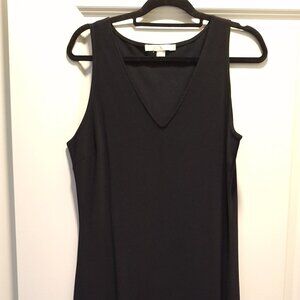 Boston Proper, long dress w/slit, L, black